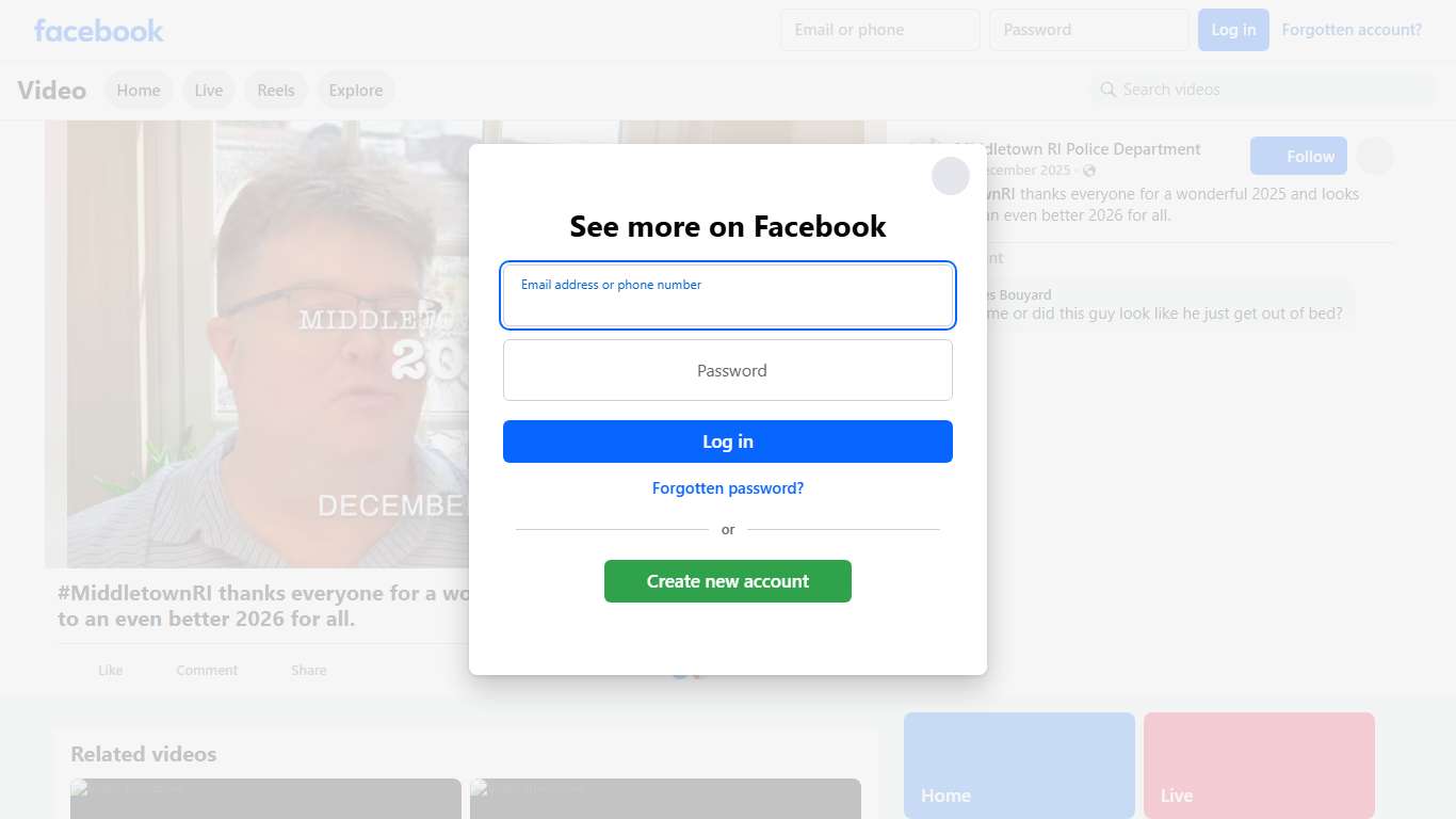 #MiddletownRI thanks everyone for a wonderful 2025 and looks forward to an even better 2026 for all. Middletown RI Police Department Facebook